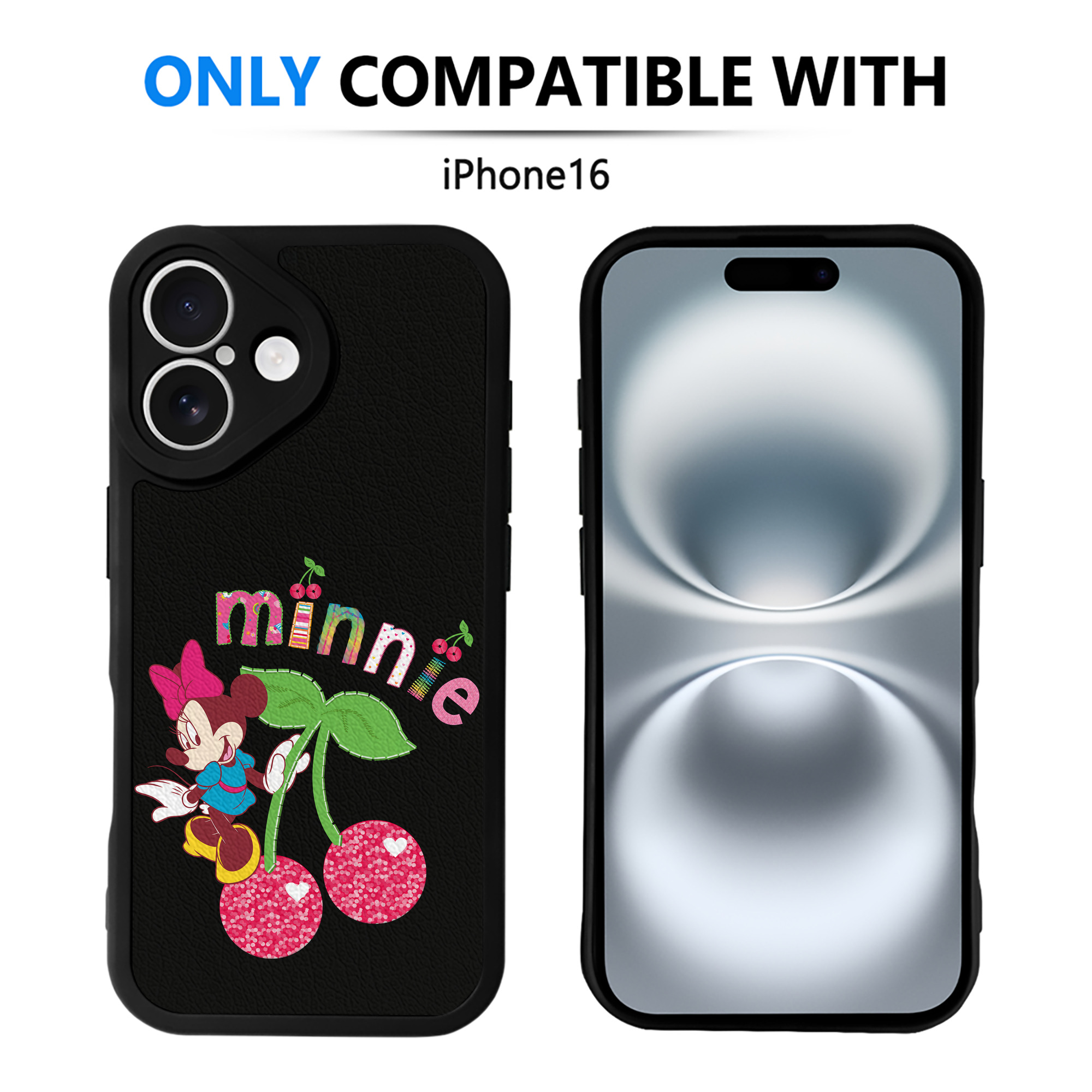 （画像用） ミッキーマウス Mickey Mouse 【iPhone 16シリーズ対応】シリコンスマホケース（レザー調） 材質：シリコン